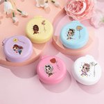 Personalized Cartoon Fashion Girl Birth Flower Portable Folding Pocket Air Cushion Hair Comb with Mirror and Name Bridal Birthday Gift for Women