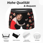 Personalisierte Foto Boxershorts mit I Licked IT SO IT'S mine Kussabdruck Herz Lustige Unterwäsche Geburtstag Valentinstag Geschenk für Herren