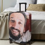 Personalizzato Funny Face Photo Double-sided Luggage Protective Cover Fits 18-32 Inches Suitcase Travel Accessories Gift for Travel Lovers