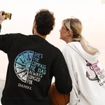 Personalisierte Anker Kompass immer verdient langes Paar T-shirt Sweatshirt Hoodie mit Initiale und Name Valentinstag Jahrestag Geschenk für ihn ihr