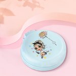 Personalized Cartoon Fashion Girl Birth Flower Portable Folding Pocket Air Cushion Hair Comb with Mirror and Name Bridal Birthday Gift for Women