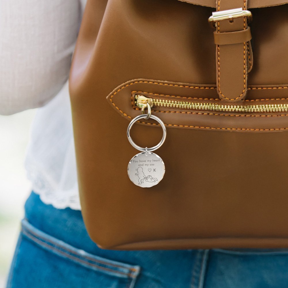Llavero Personalizado You Have My Heart And My Ass Couple Stick Figure Keychain with Engraved Text Valentine's Day Anniversary Gift for Couple 6