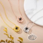 Personalised Horseshoe Photo Projection Lucky Necklace with 100 Languages I Love You Birthday Valentine's Day Gift for Women Horse Lovers