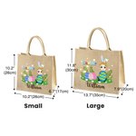 Personalisiertes Tote Bag Jute-Tasche Blumen Grasland Ostereier Cartoon-Charakter mit Namen Ostern Veranstaltung Party Favors Geschenk für Kinder