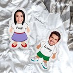 Personalised Funny Face Photo Human-shaped Throw Pillow with Name Home Decor Valentine's Day Housewarming Gift for Couple Him Her
