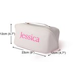 Personalisierte Wasserdichte PU-Leder Glitzername Kosmetiktasche mit Trennfach und Griff Urlaub Essentials Geburtstag Hochzeit Geschenk für Damen