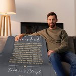 Personalised Love Is Patient Soft Throw Blanket with Names Valentine's Day Wedding Gift for Newlywed Couple