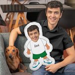 Personalised Funny Face Photo Human-shaped Throw Pillow with Name Home Decor Valentine's Day Housewarming Gift for Couple Him Her