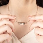 Personalized Unique Eyes Name Necklace Dainty Jewelry Birthday Anniversary Valentine's Day Gift for Women