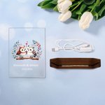Luce notturna LED con base in legno personalizzato con nomi di coppie e data design coppie di animali della foresta regalo di San Valentino per coppia