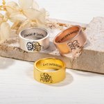 Anillo de retrato fotográfico grabado personalizado con nombres regalo de compromiso boda o aniversario para parejas