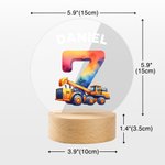 Personalisierte Fantasie Einhorn Dinosaurier Cartoon Zahl LED-Nachtlicht mit Namen und hölzernen Basis Kinderzimmer Dekoration Geburtstag Baby Dusche Geschenk für Kinder