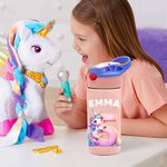 Personalized Fantasy Unicorn Dinosaur Number 12oz Insulated Water Bottle with Handle and Silicone Straw Children's Day Back to School Gift for Kids