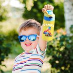 Personalized Fantasy Unicorn Dinosaur Number 12oz Insulated Water Bottle with Handle and Silicone Straw Children's Day Back to School Gift for Kids