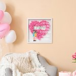 Personalisierte Cartoon Paar umarmt Liebe Rose Papier Blume Schatten Box Rahmen mit Namen Valentinstag Jahrestag Geschenk für Paar