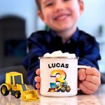 Taza esmaltada con nombre personalizada Fantasía Unicornio Dinosaurio Dibujos animados Número 12oz Día del niño Vuelta al cole Regalo para niños Niñas
