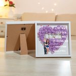 Personalisierte Cartoon Paar umarmt Liebe Rose Papier Blume Schatten Box Rahmen mit Namen Valentinstag Jahrestag Geschenk für Paar