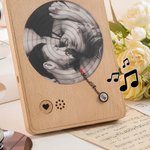 Tocadiscos de madera con foto personalizada reproduciendo tu canción favorita regalo para aniversarios y San Valentín para parejas