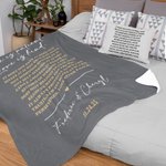 Personalised Love Is Patient Soft Throw Blanket with Names Valentine's Day Wedding Gift for Newlywed Couple