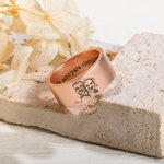 Anillo de retrato fotográfico grabado personalizado con nombres regalo de compromiso boda o aniversario para parejas