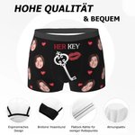 Personalisierte HIS LOCK und HER KEY Paar Tanga Boxershorts mit Gesicht Foto Lustiges Unterhose-Set Valentinstag Geburtstag Geschenk für ihn sie