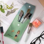 Personalised Zodiac Sign Birth Flower Cartoon Character Name  Makeup Brush Bag with 8 Pcs Makeup Brushes Birthday Gift for Women