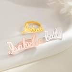 Personalizado delicado 3D Burbuja Nombre Anillo Multicolor Disponible Mujer Joyería Cumpleaños Aniversario Día de San Valentín Regalo para ella
