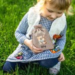 Conejito de Pascua de acuarela personalizado Bolsa de arpillera con iniciales y nombre Cumpleaños Fiesta de búsqueda del huevo de Pascua Regalo para niños Niñas