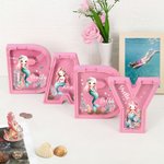 Alphabet Personnalisé Cartoon Mermaid 26 Letters Money Box Piggy Bank with Name Birthday Gift for Kids