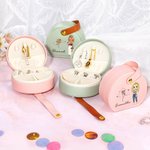 Personalised Zodiac Birth Flower Portable Leather Hand-held Jewellery Case with Name Birthday Bridesmaid Mother's Day Gift for Women