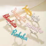 Personalizado delicado 3D Burbuja Nombre Anillo Multicolor Disponible Mujer Joyería Cumpleaños Aniversario Día de San Valentín Regalo para ella