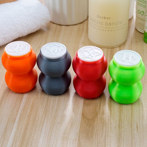 Personalized Multicolour 3D Printed Toilet Roll Pixie Stamp with Initial Cleaning Sign Bathroom Hotel Accessory Gift for Family Company