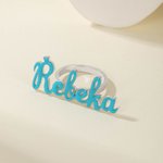 Personalizado delicado 3D Burbuja Nombre Anillo Multicolor Disponible Mujer Joyería Cumpleaños Aniversario Día de San Valentín Regalo para ella