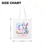 Personalisierte niedliche Schleife Hase Ei Floral Initial Canvas Tasche mit Namen Osterei Jagd Spiel Schule Party Geschenk für Kinder