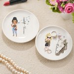 Personalizada Signo del Zodiaco Nacimiento Flor Personaje de dibujos animados Nombre Baratija de cerámica Joyería Plato Cumpleaños Aniversario Regalo para Mujeres Niñas