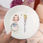 Personalizada Signo del Zodiaco Nacimiento Flor Personaje de dibujos animados Nombre Baratija de cerámica Joyería Plato Cumpleaños Aniversario Regalo para Mujeres Niñas