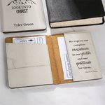 Personalized Look Unto Christ LDS Temple Recommend Leather Card Holder with Quotes Christmas Gift for Latter-day Saint Youth