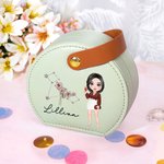 Personalised Zodiac Birth Flower Portable Leather Hand-held Jewellery Case with Name Birthday Bridesmaid Mother's Day Gift for Women