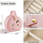 Personalised Zodiac Birth Flower Portable Leather Hand-held Jewellery Case with Name Birthday Bridesmaid Mother's Day Gift for Women