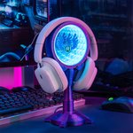 Spersonalizowany stojak na słuchawki Cyberpunk z regulowanym oświetleniem LED Dekoracja domu Prezent urodzinowy dla entuzjasty technologii dla graczy