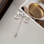 Personalised Scales of Justice Lapel Pin with Engraved Initials Suit Accessory Birthday Gift for Lawyer Law School Graduates Student Judge