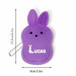 Personalised Cute Bunny Plush Coin Handbag Wallet with Name and Wrist Strap Easter Basket Filler Happy Easter Gift for Kids