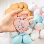 Personalised Floral Cross Easter Eggs Portable Magnetic Leather Hat Clip with Name Travel Accessories Easter Gift for Women Girls