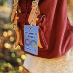 Autismo personalizado etiqueta de identificación de la tarjeta con el nombre y la información de emergencia Actividad al aire libre bolsa de cuidado seguro Accesorios Regalo para niños con autismo