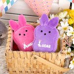 Personalised Cute Bunny Plush Coin Handbag Wallet with Name and Wrist Strap Easter Basket Filler Happy Easter Gift for Kids