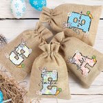 Conejito de Pascua Floral Personalizado Bolsa de Arpillera Reutilizable con Nombre Fiesta de Pascua Regalo de Cumpleaños para Niños