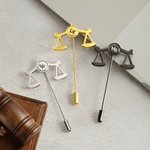 Personalised Scales of Justice Lapel Pin with Engraved Initials Suit Accessory Birthday Gift for Lawyer Law School Graduates Student Judge