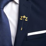 Personalised Scales of Justice Lapel Pin with Engraved Initials Suit Accessory Birthday Gift for Lawyer Law School Graduates Student Judge