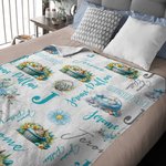 Conejito durmiente personalizado en una cesta con nombre Nube Suave manta con nombres Fiesta de Pascua Decoración del hogar Regalo para niños