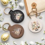 Personalised Floral Cross Easter Eggs Portable Magnetic Leather Hat Clip with Name Travel Accessories Easter Gift for Women Girls